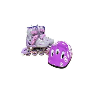 Genérico - Patin Lineal Con Luces Y Kit Talla M 35 38 Lila2
