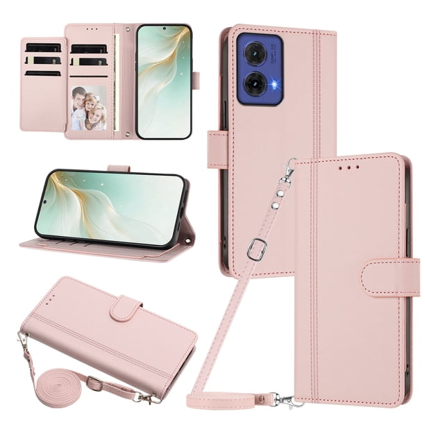 Motorola MOTO G85 5G Funda Billetera con Cierre Magnético, Rosa