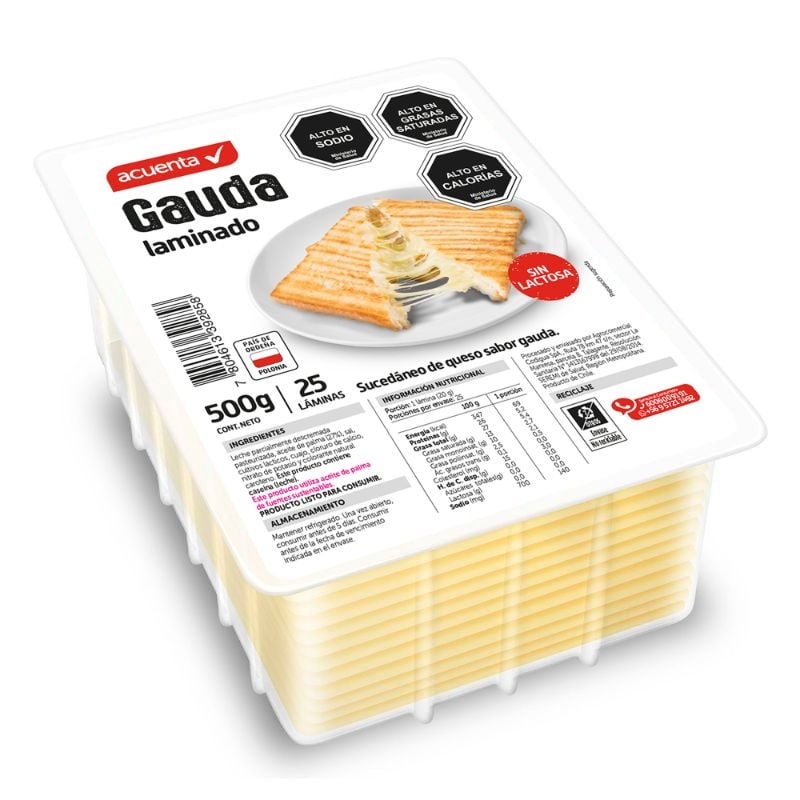 Queso Tipo Gauda Laminado 500 g Acuenta