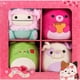 thumbnail image 1 of Peluche Squishmallows para el Día de San Valentín, paquete de 4 unidades, tamaño pequeño, 1 of 4