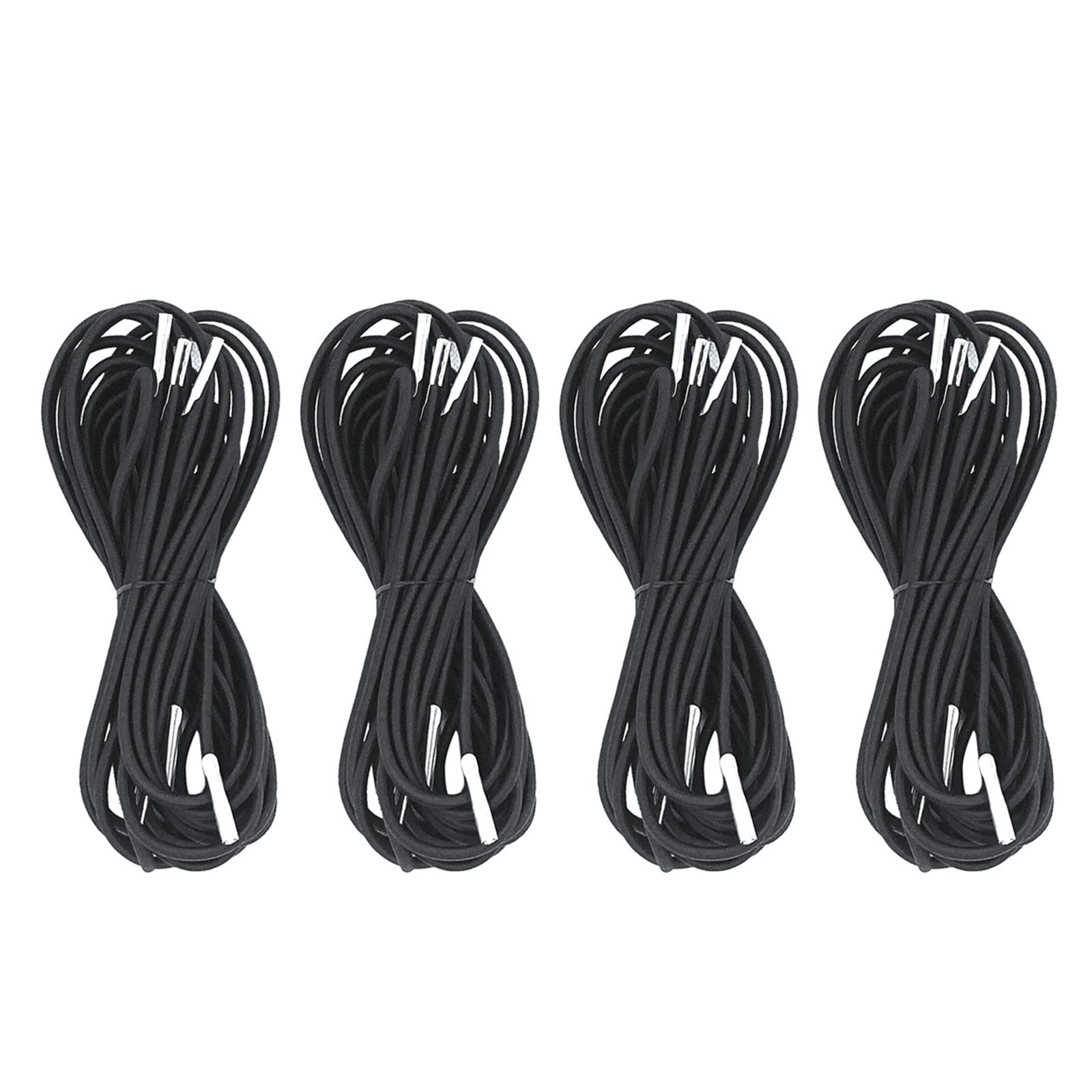 Ioensy - 4X Cables De Repuesto Para Sillas, Accesorios Para Tumbonas, Sillas De Jardín, Cables Elásticos Negros