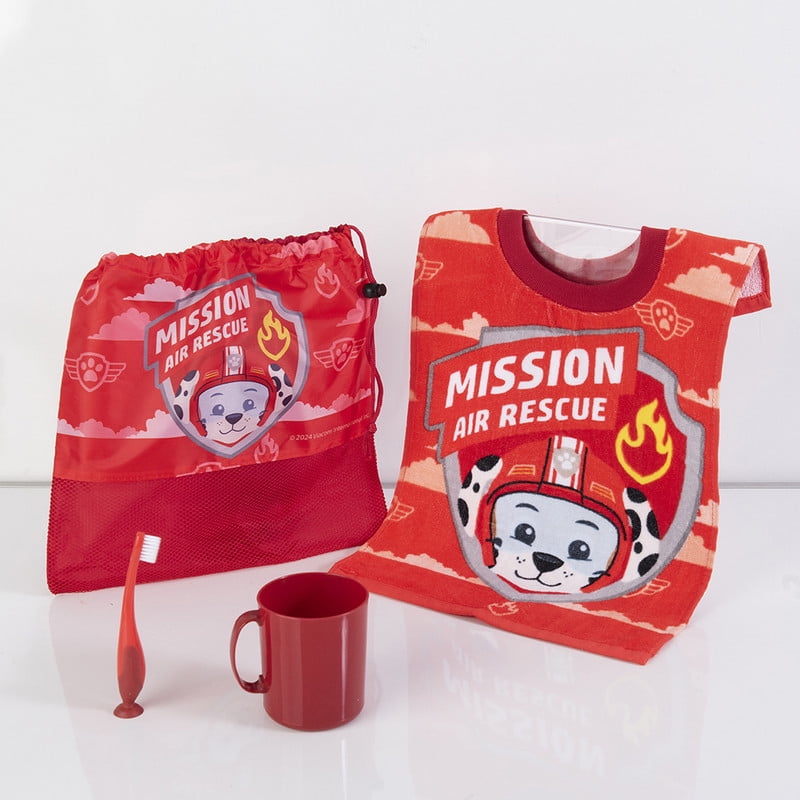 Paw Patrol Niño - Set Toa Bts 30x50+cepillo+taza+bolso Pwp Mission