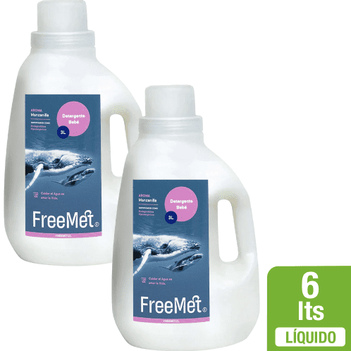 Pack x 2 Detergente Ecológico Bebé Freemet Hipoalergénico 3 L