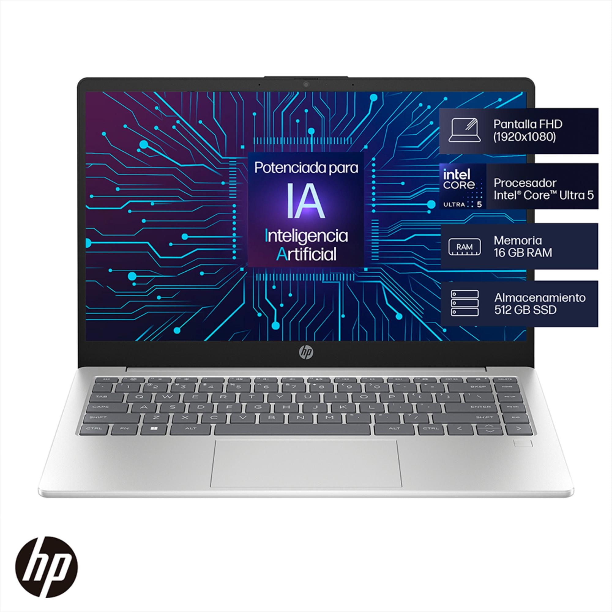 Hp - Notebook 14-Ep1000La 14"" Fhd Intel Core Ultra 5 16Gb Ram 512Gb Ssd Plateado