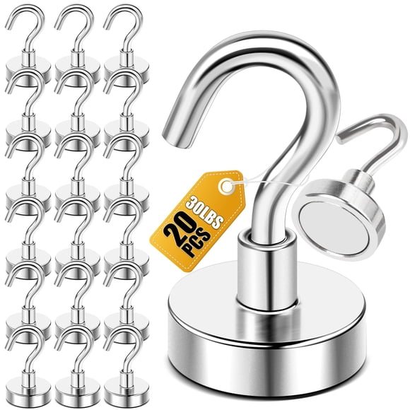 Ganchos Magnéticos DIYMAG Paquete de 20 con Capacidad Fuerte de 13,6 kg
