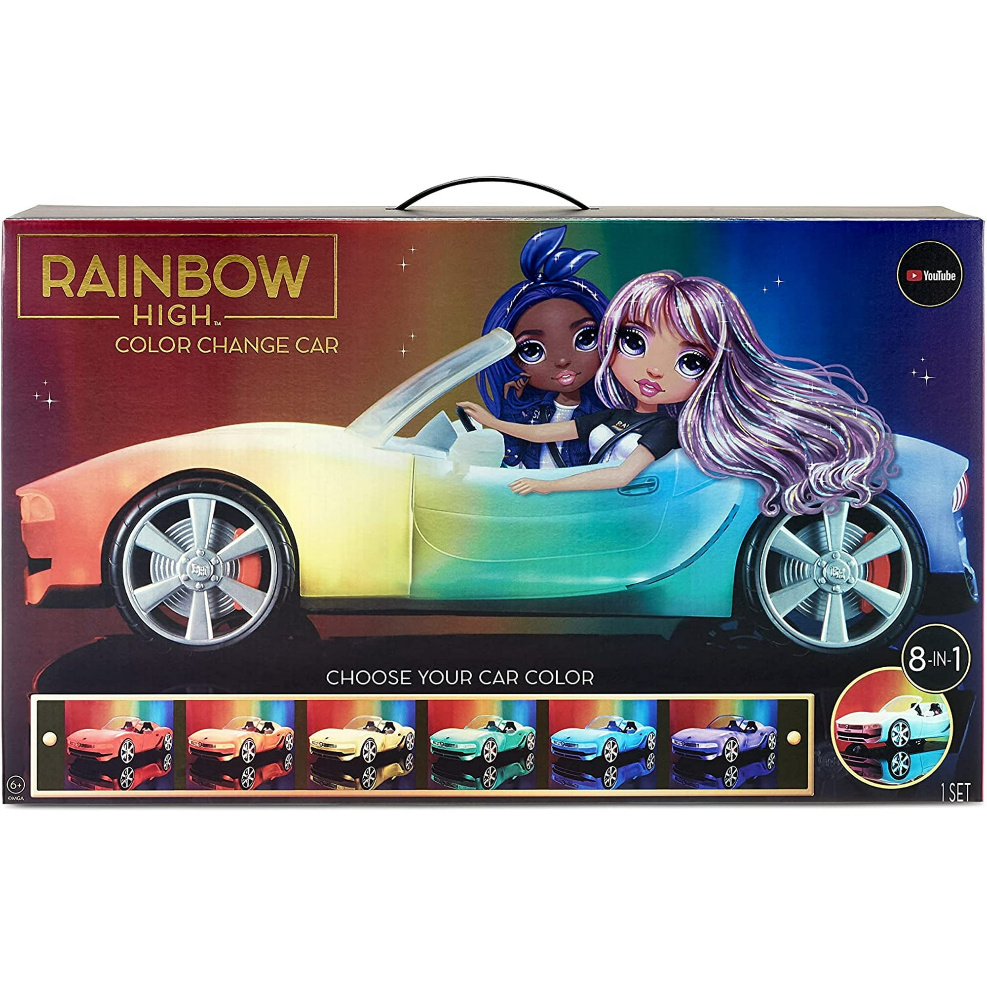 Rainbow High Color Change Car ? Vehiculo Convertible, 8 En Rainbow High Rainbow High