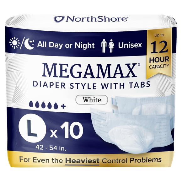 Pañales para Adultos NorthShore MegaMax Grandes con Cierres Adhesivos de 12 Horas