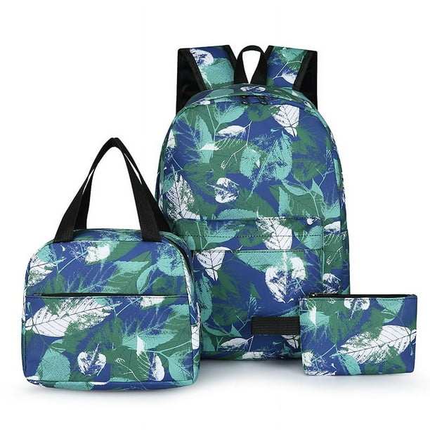3pcs/Set Laptop Backpack Adjustable Strap Fashion Women Nylon Travel Backpack Cute Gradient Work Rucksack for Work School Travel