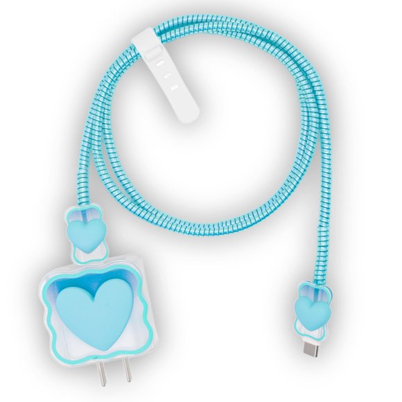 Cubierta para cargador USB Zougón 3D Corazón de Amor Transparente y Suave