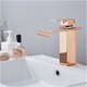 thumbnail image 5 of Grifos de baño Grifo de baño de oro rosa Grifo de baño macizo Grifo mezclador de ducha de agua fría y caliente Grifo de lavabo de una sola manija Grifo mezclador de lavabo de baño táctil montado en la, 5 of 7
