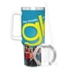 thumbnail image 3 of Glee Fox Vaso aislado de acero inoxidable con asa, diseño temático, regalo para familia, amigos y fans; incluye pajita y encaja en el portavasos estándar, 40 oz, 3 of 6