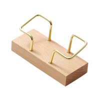 Ioensy - Organizador De Tarjetas De Visita De Madera Para Escritorio, Accesorio Para Mesas De Conferencias, 11 X 5 Cm, Marrón Claro