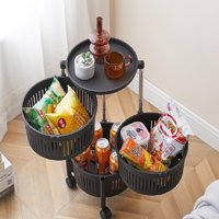 Mp - Carrito Organizador Verdulero Frutero Giratorio 3 Estantes