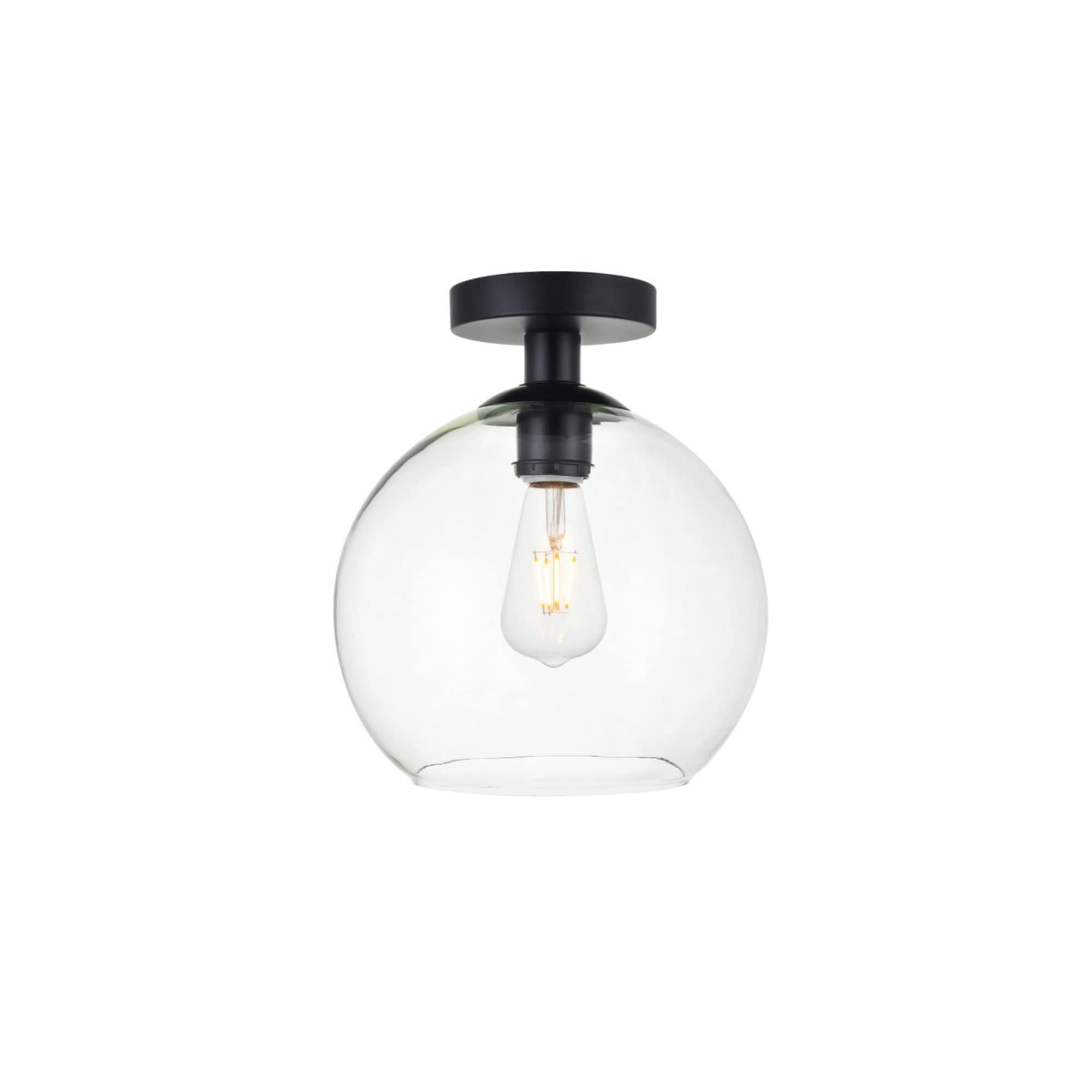 Lámpara De Techo Empotrada Elegant Lighting Baxter Negra Transparente 28 Cm