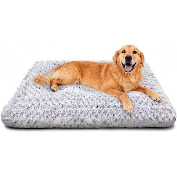 Dog Bed Large Size, Plush Washable Pet Bed Mat, Dog Crate Bed