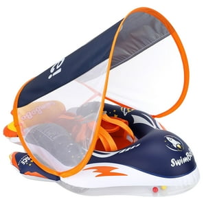 Free Swimming Baby - Swimbobo Para Bebé, Sin Flotador, Con Toldo, Azul Espacial