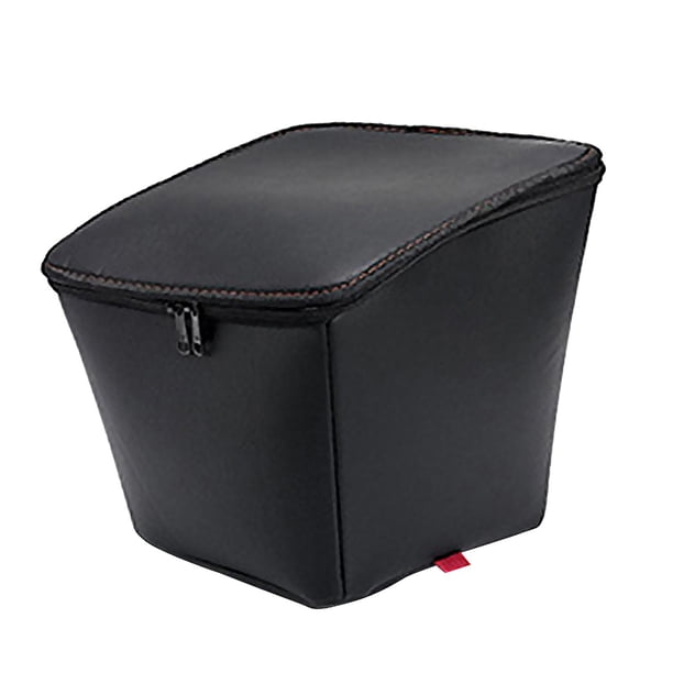 Cesta delantera plegable para bicicleta con bolsa de Pu, cesta de cuadro de bicicleta de liberación rápida, bolsa frontal extraíble, colgante trasero estilo D