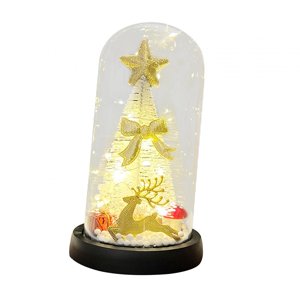 Bothyi - Cúpula Navideña Con Adornos De Luz Nocturna Led Para Mesa, Fiesta, Sala De Estar, Árbol Blanco