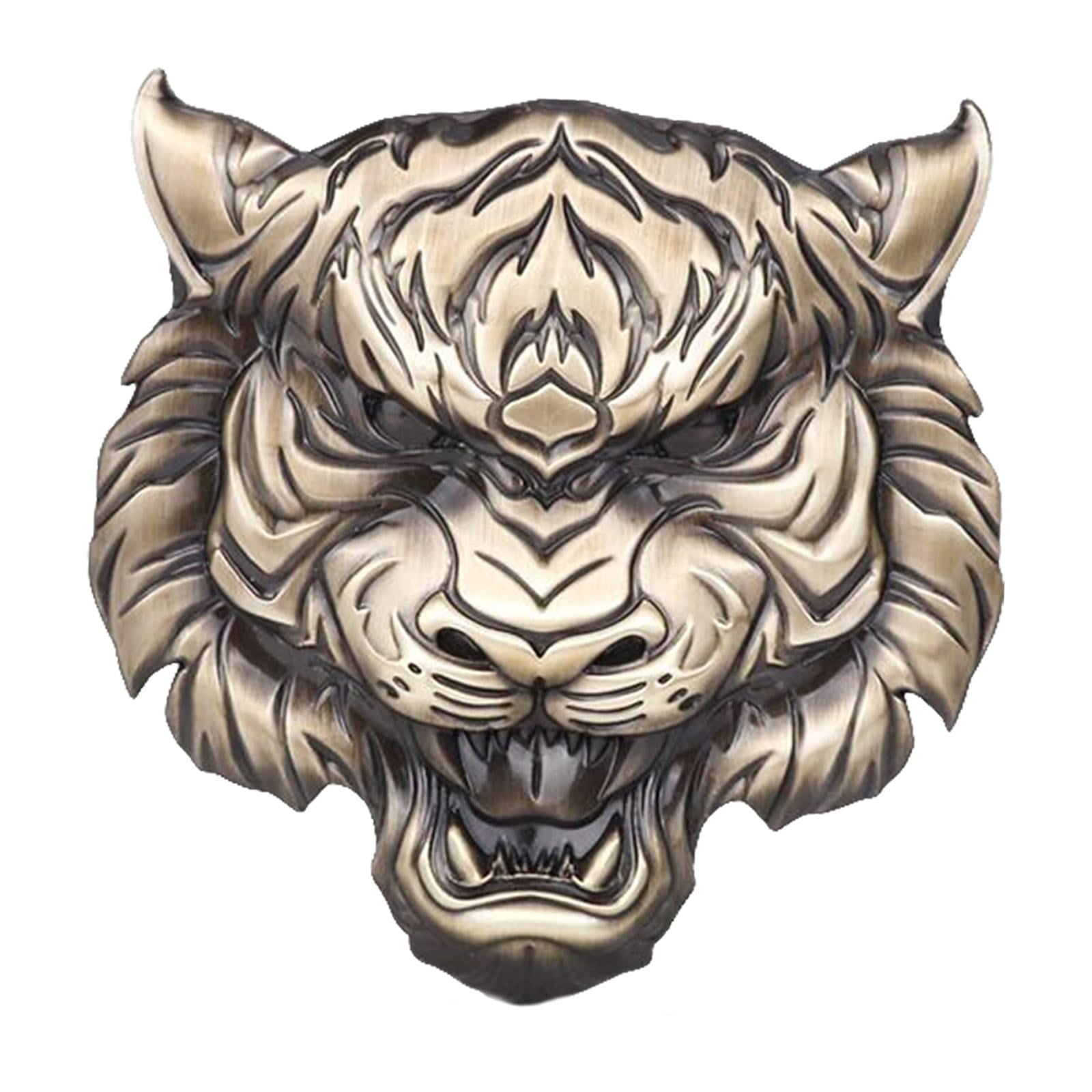 Magideal - Tiger Head Auto Emblema Etiqueta Calcomanía Decoración Del Cuerpo Decorativo Retro Etiqueta Universal Insignia Para Capó De Automóvil Parachoques
