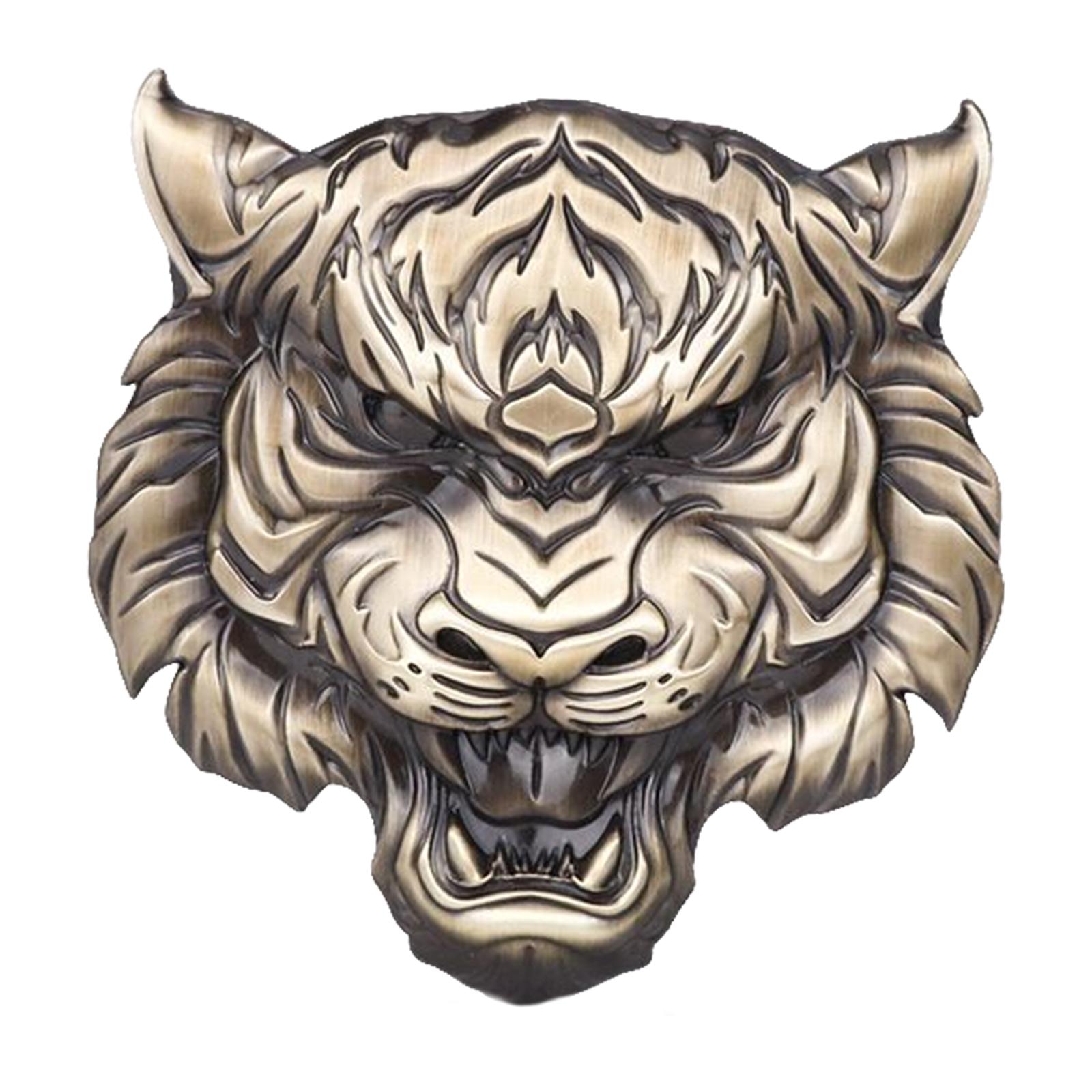 Magideal - Tiger Head Auto Emblema Etiqueta Calcomanía Decoración Del Cuerpo Decorativo Retro Etiqueta Universal Insignia Para Capó De Automóvil Parachoques