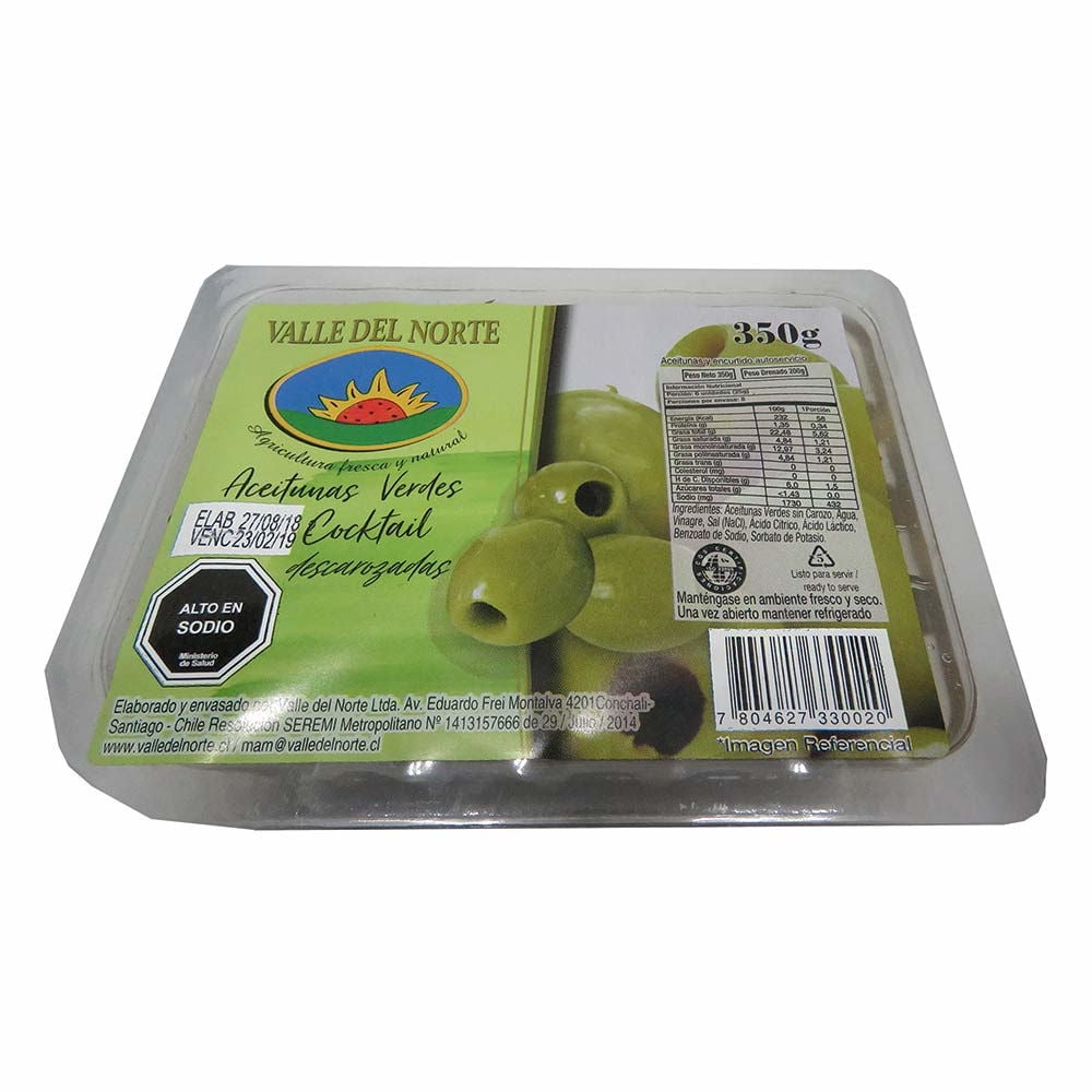Aceitunas Deshuesada Pote 350 g Valle del Norte