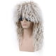 thumbnail image 3 of Peluca larga rizada marrón degradada blanca de los años 70 y 80 para hombres y mujeres, peluca rockera estilo mullet para fiesta, peluca divertida para disfraz, 3 of 4