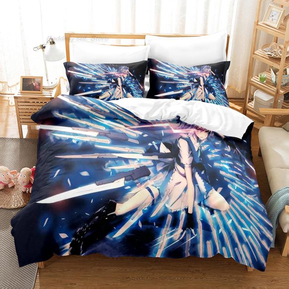 Touhou Project Bedding Set Bed Set Aldult Kid Bedroom Duvetcover Sets Kawaii