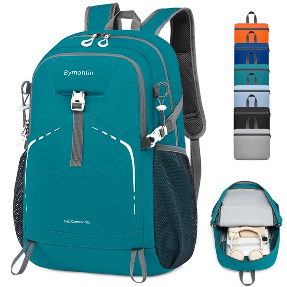 Mochila Bymontin 45 L ligera y plegable, verde