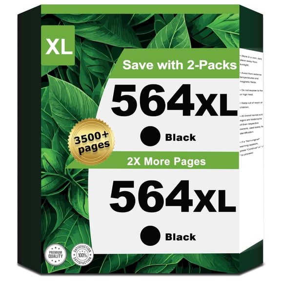 Paquete de 2 cartuchos de tinta Couleuris 564XL negros para impresoras HP