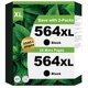 thumbnail image 1 of Paquete de 2 cartuchos de tinta Couleuris 564XL negros para impresoras HP, 1 of 7