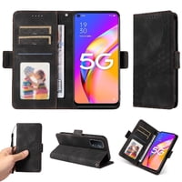 Carcasa Foxdock Oppo A74 5G De Cuero Pu, Diseño Acolchado Clásico, Protección Contra Caídas Y Rayones