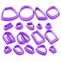 Magideal - 18 Piezas De Arcilla Polimérica De Plástico, Kit Para Hacer Pendientes, Artesanías, Diferentes Formas, De Herramientas De Corte De Arcilla De J , Púrpura 20X11X2.5Cm