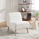 thumbnail image 2 of 24.4" Wide Modern Upholstered Armless Chair with Rubber Wood Legs, Chenille Accent Chair for Living Room,Bedroom,Office and Reading Room. Ivory, 2 of 3