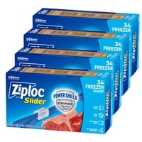 Bolsas De Almacenamiento De Alimentos Ziploc De Un Cuarto De Galón Para Congelador, 34 X 4 (136 En Total)