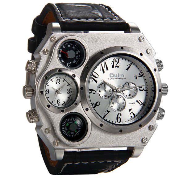 Reloj Avaner Gran Esfera con Doble Zona Horaria y Correa de Cuero