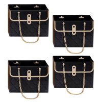 Bothyi - 4 Piezas De Cajas De Ramo, Bolsa De Papel De Regalo Para Arreglos De Cumpleaños, Regalos, Color Negro