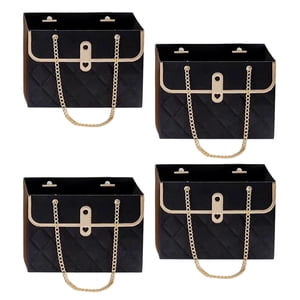 Bothyi - 4 Piezas De Cajas De Ramo, Bolsa De Papel De Regalo Para Arreglos De Cumpleaños, Regalos, Color Negro