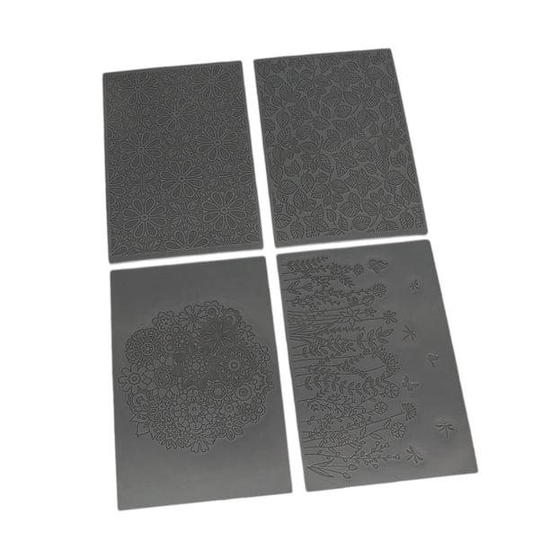 4 piezas de hojas de textura de arcilla, tapetes de textura, herramientas de artesanía, estampador de fondant, prácticos tapetes de sellos de arcilla,