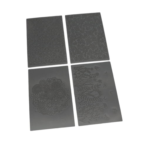 Magideal - 4 Piezas De Hojas De Textura De Arcilla, Tapetes De Textura, Herramientas De Artesanía, Estampador De Fondant, Prácticos Tapetes De Sellos De Arcilla,