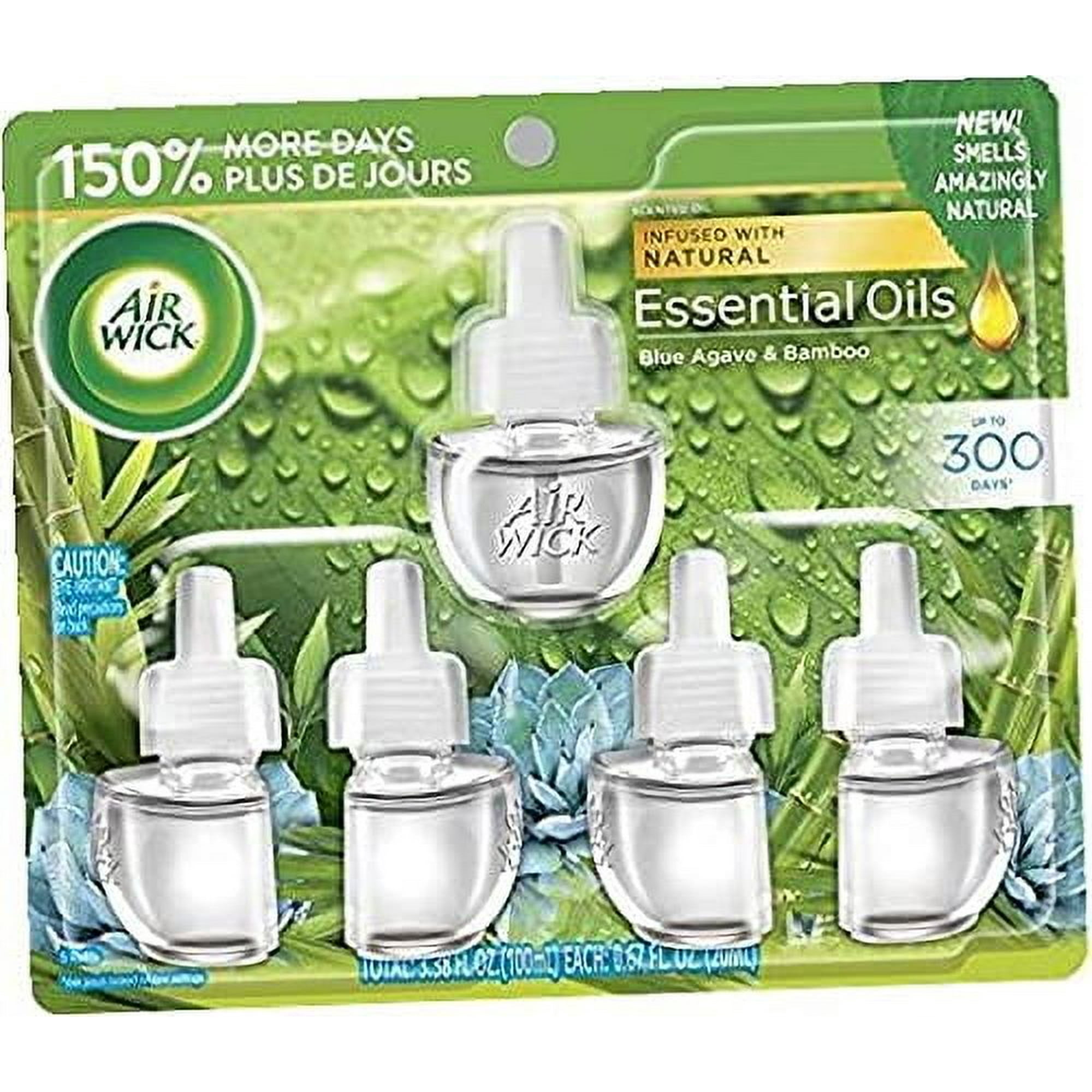 Recambio De Aceite Perfumado Air Wick Plug In De Agave Azul Y Bambú, 5 Unidades