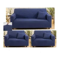 Casadeliacl - Funda Para Sillón Kit 3+1+1 Cuerpos Diseño Tipo (T) Tfi Tipo T / Azul Marino