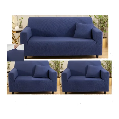 Casadeliacl - Funda Para Sillón Kit 3+1+1 Cuerpos Diseño Tipo (T) Tfi Tipo T / Azul Marino