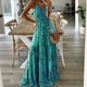 thumbnail image 5 of Vestido largo informal de verano para mujer, sin mangas, color liso, cintura alta, sexy, con escote en V profundo, 5 of 5