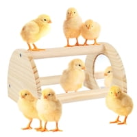 Xusx111 - Gran Perche De Pollo De Pino De Madera, Juguetes De Pollos De Perche De Madera Para Coop Y Broder, Fuerte Pollo De La Selva Gimnasio Roosting Bar Para Bebés Pollos Con Un Espejo