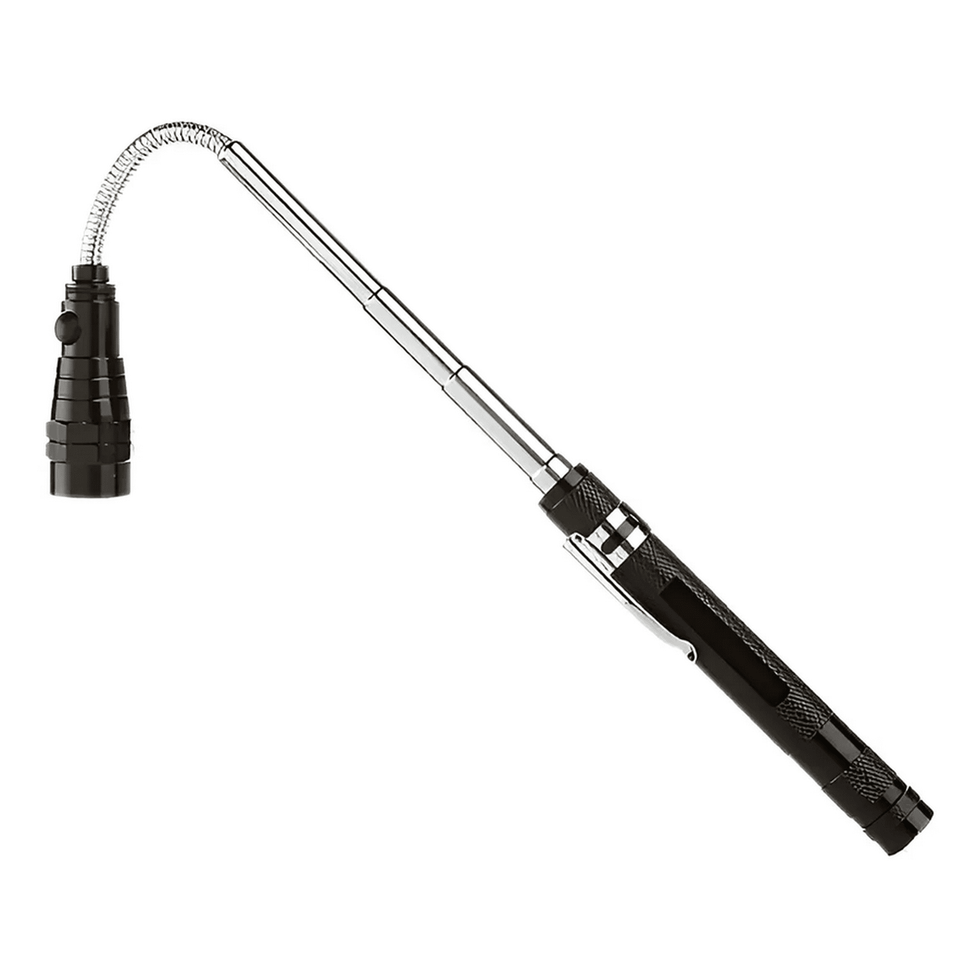 Genérico - Linterna Flexible Led Telescópica Color Negro Flexible Magnética Recoge Objetos Imán Frontal Y En Base