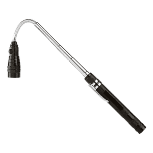 Genérico - Linterna Flexible Led Telescópica Color Negro Flexible Magnética Recoge Objetos Imán Frontal Y En Base