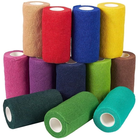 vendaje autoadhesivo Juvale, 12 rollos de 10 cm x 4,5 m