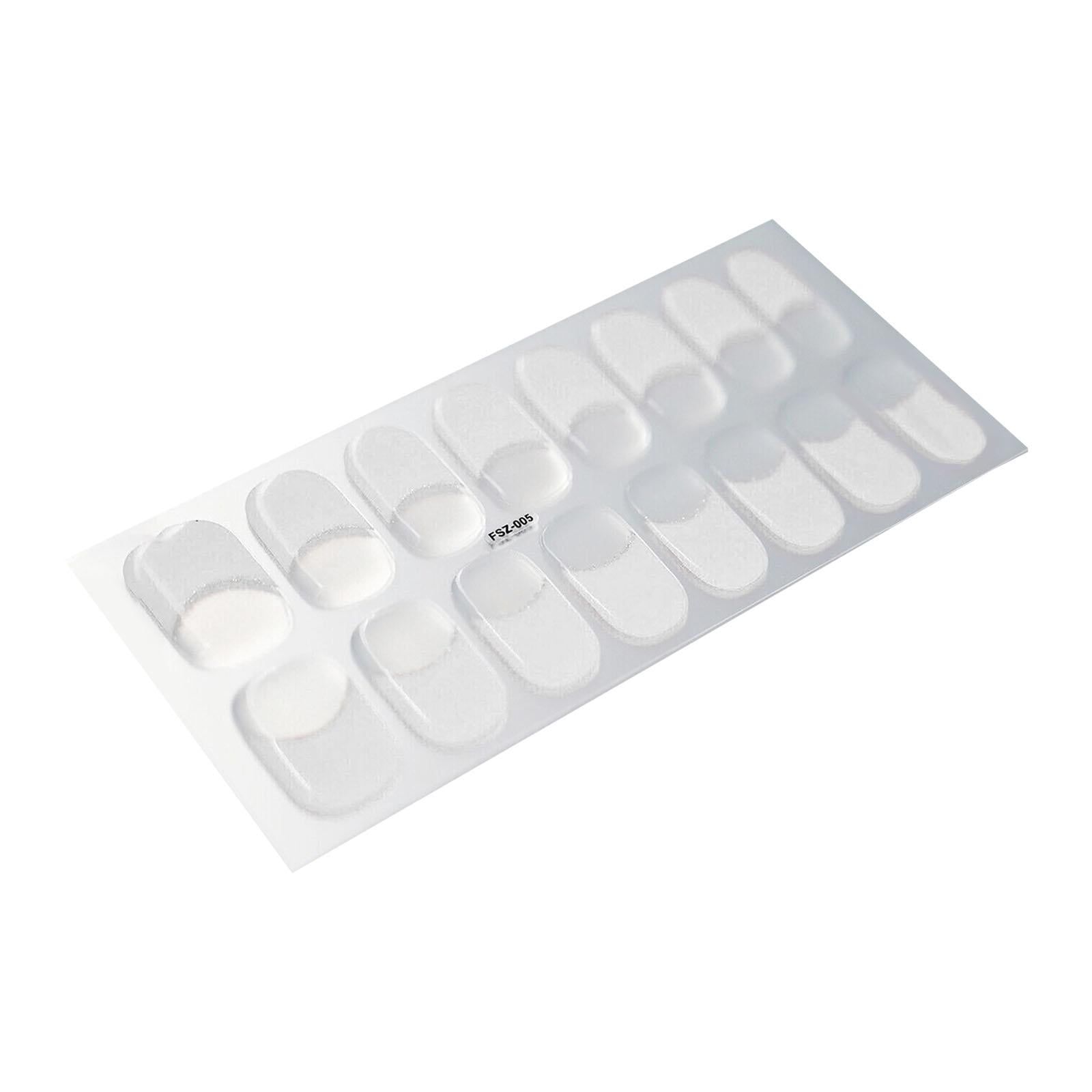 Ioensy - Tiras De Esmalte De Uñas De Gel Curado, Pegatinas Para Niñas, Tiras De Esmalte De Gel De Salón, Color Blanco