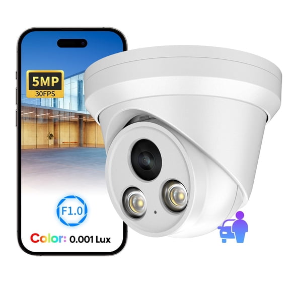 Cámara de seguridad VIKYLIN 5MP POE con detección por IA e IP67