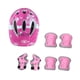 thumbnail image 4 of Kit de 7 cascos de bicicleta para niños, rodilleras, coderas y muñequeras, accesorios para sombrero, casco de patinaje para niños, monopatín para exte Rosa, 4 of 5